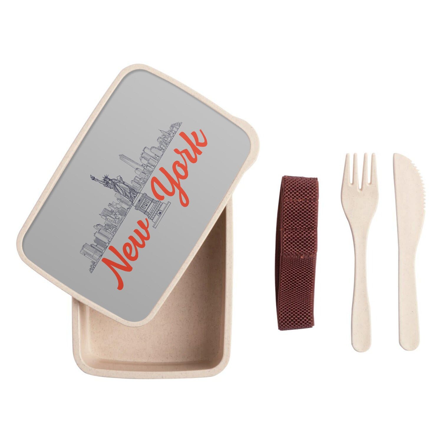 Boîte En Métal Rouge New York Minimaliste - Boîte De Rangement 11 X 18,5 X 5,5 Cm Pour Cuisine Et Bureau