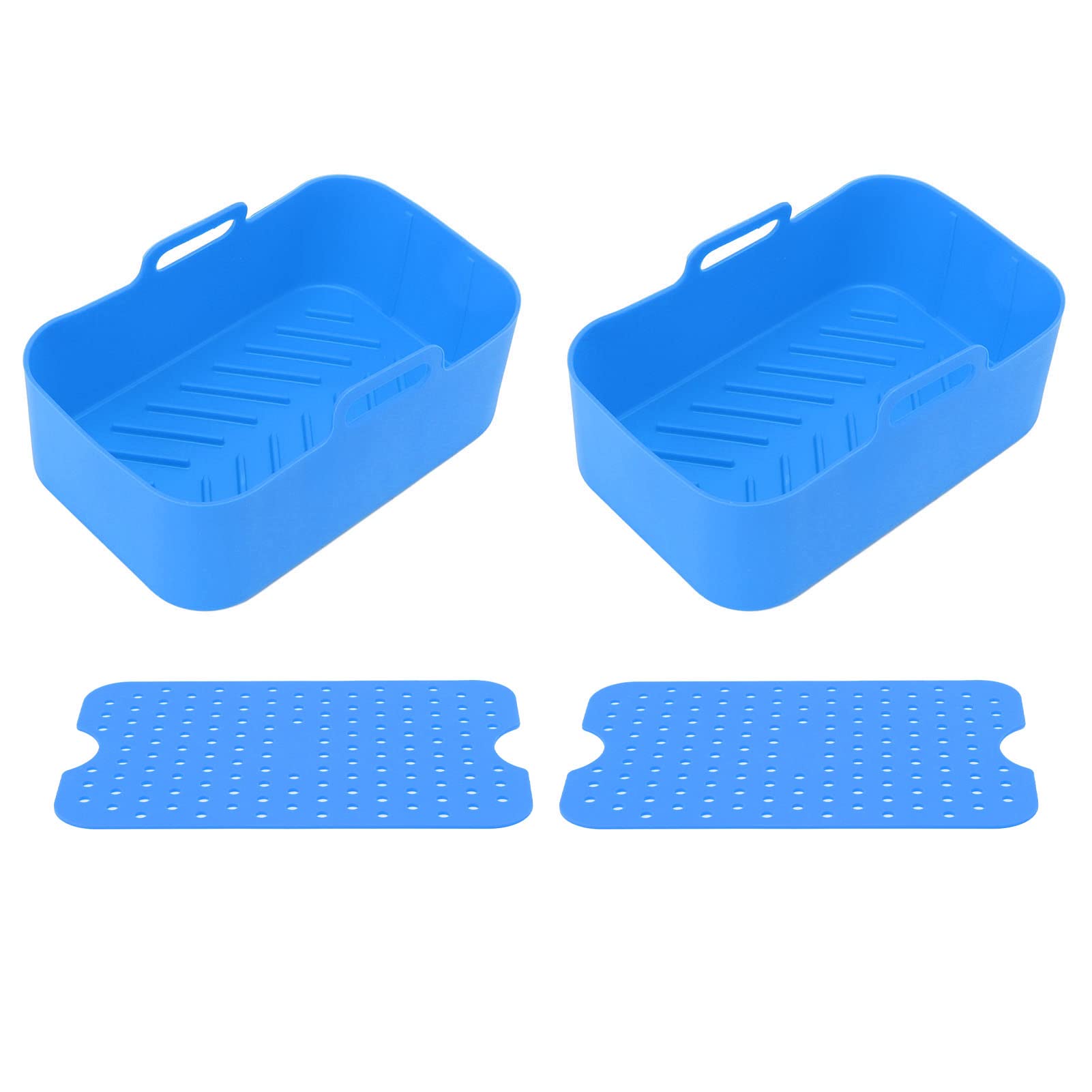 Paniers silicone pour friteuse rectangulaire antiadhésifs et bleus