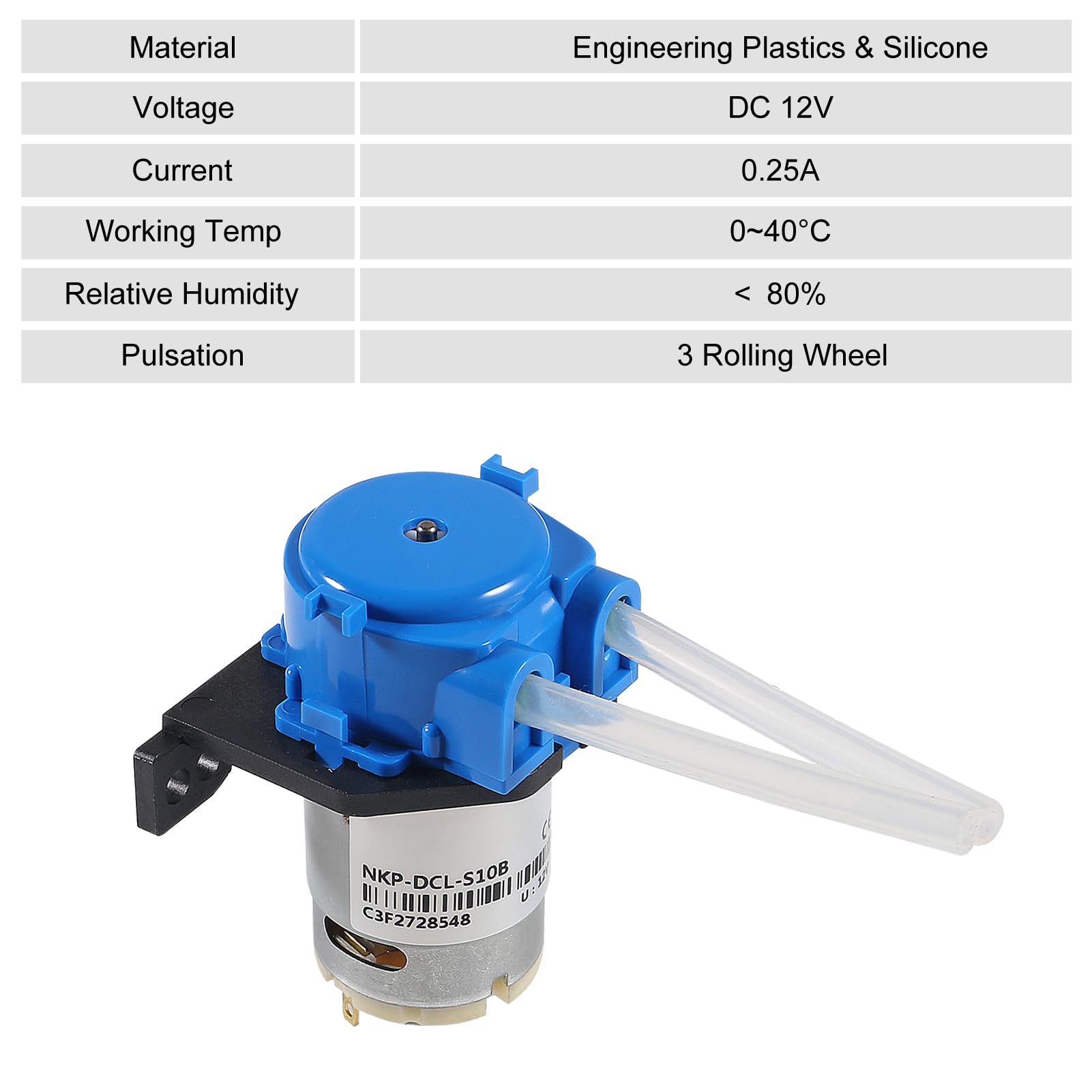 4Pcs DC 12V Self Priming Mute Peristaltic Liquid Pump Dosing Pump L Bracket Lab Peristaltic Water Pumps with Connector for Aquarium Analytical Home Bonsai Irrigation Watering DIY Lab Analytical - Image 4