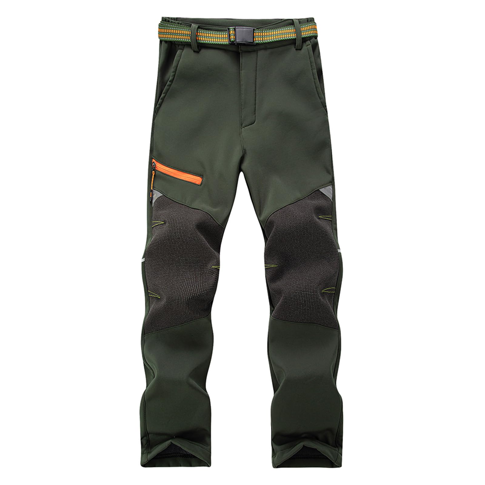 BWBIKE Pantalones de Invierno Cálidos a Prueba de Viento Forrados de Vellón, Pantalones Aislantes de Esquí de Caparazón Suave Repelentes al Agua con Cintura Expandible para Exteriores