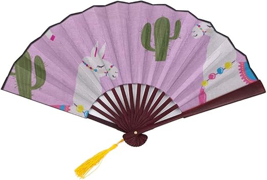 Amazon Sgfdh ファンシー 中国扇子 パターン キュート ラマ サボテン ピンク 竹製フレーム タッセルペンダント 布袋 おもしろ手扇 日本製扇子 大扇子 インテリア オンライン通販