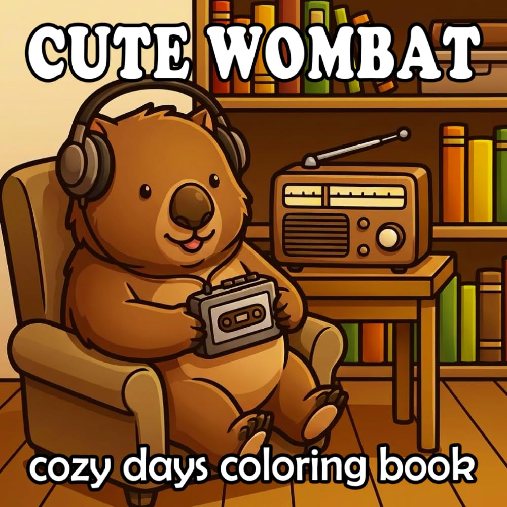 Wombat coloring book: Cute and Cozy Wombat Scenes for Kids and Adults