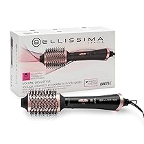Bellissima Imetec, Spazzola ad Aria Volumizzante Volume Dry&Style, Asciuga, Modella e Dona Volume dalle Radici, Ionizzatore e Ceramica per Capelli Protetti, 1000W, Ideale per Capelli Medio-Lunghi