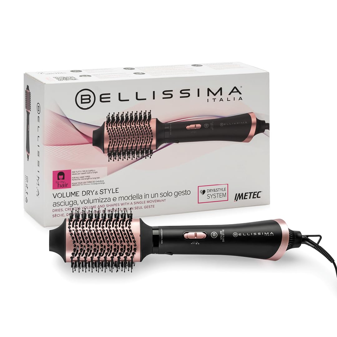 Bellissima - Volume Dry&Style Volumizing Air Brush - Drys, Sculpts, and Gives Volume from the Roots, Ionizer and Ceramic for Protected Hair, 1000W, For Medium-Long Hair-image-5