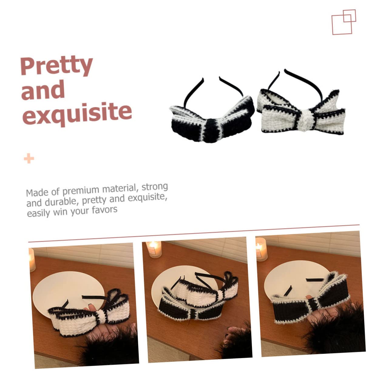 FRCOLOR 3 Juegos de Lindas Bandas para El Cabello con Lazo para Mujeres Y Niñas Diadema con Lazo Accesorio para El Cabello de Moda para Fiestas de Cosplay 2 Piezas X 3