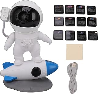 RGB Astronaut Star Projector Night Light with 360 Degree Rotation Magnetic Head for Boys Girls, 9 X 5.5 X 7.1in