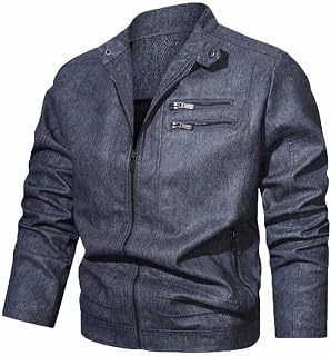 Youllyuu Men's Spring Autumn Bomber Jacket Stand Collar Casual Jacket Outdoor Hiking Jacket