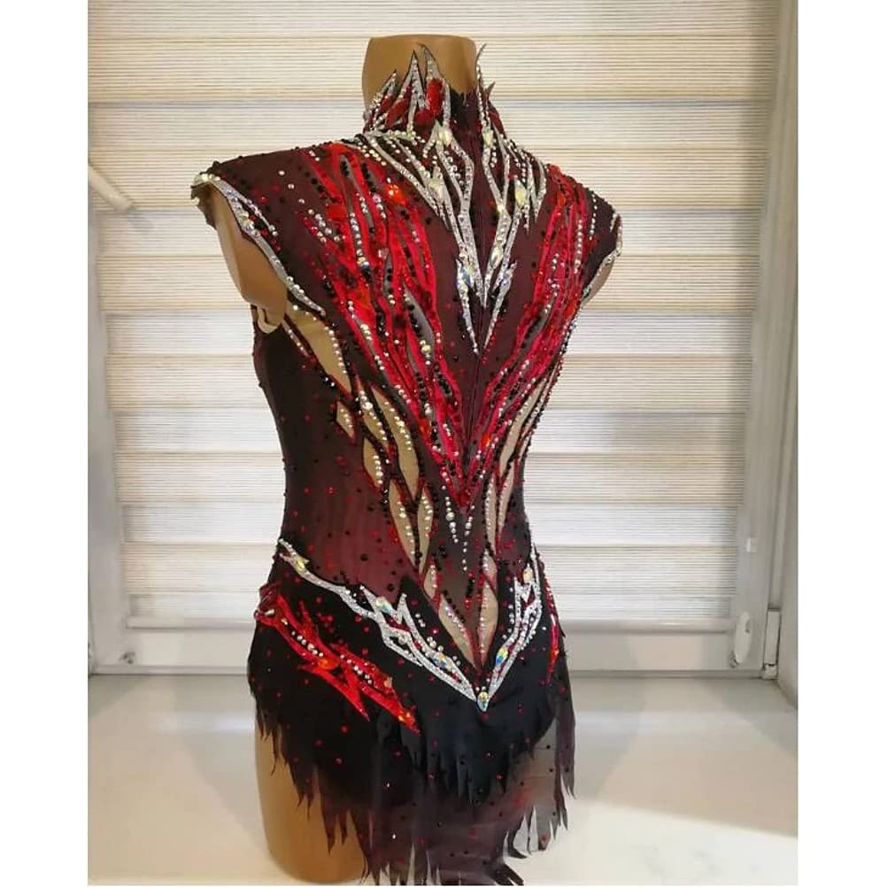 Maillot De Gimnasia Profesional para Niñas Vestidos De Competición para Patinaje Artístico sobre Hielo para Mujer Ropa De Gimnasia Rítmica Hecha A Mano Alta Elasticidad