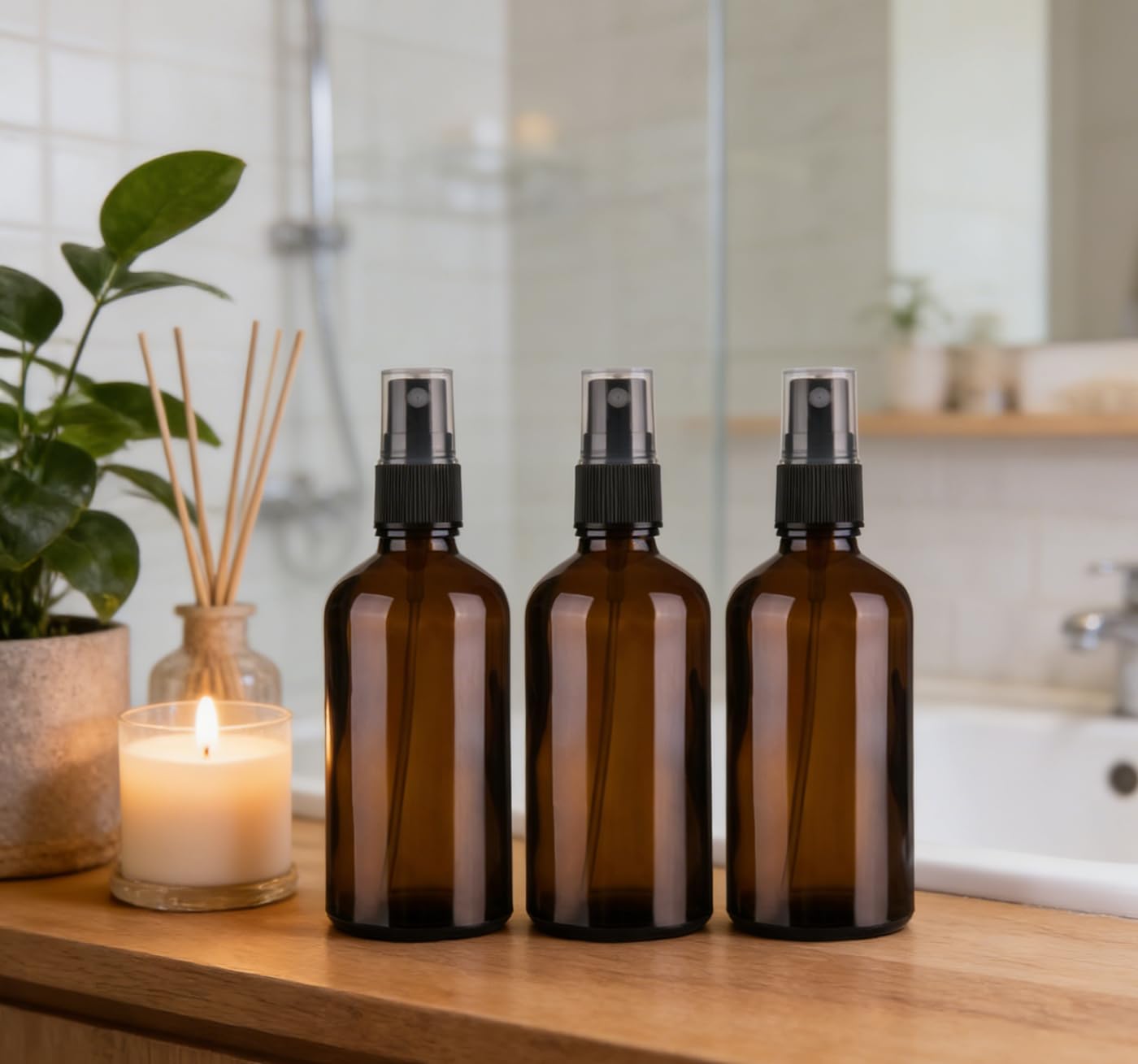 250 ml Bottiglia spray vuota ricaricabile in plastica PET con nebulizzatore nero per cosmetici, cosmetici, bottiglie di profumo, a prova di perdite, accessori portatili da viaggio