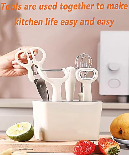Miniatura 2 de HADEWEITE - Juego de herramientas para pelar y cortar accesorios de cocina para el hogar kit de pelador de frutas verduras asas antideslizantes y