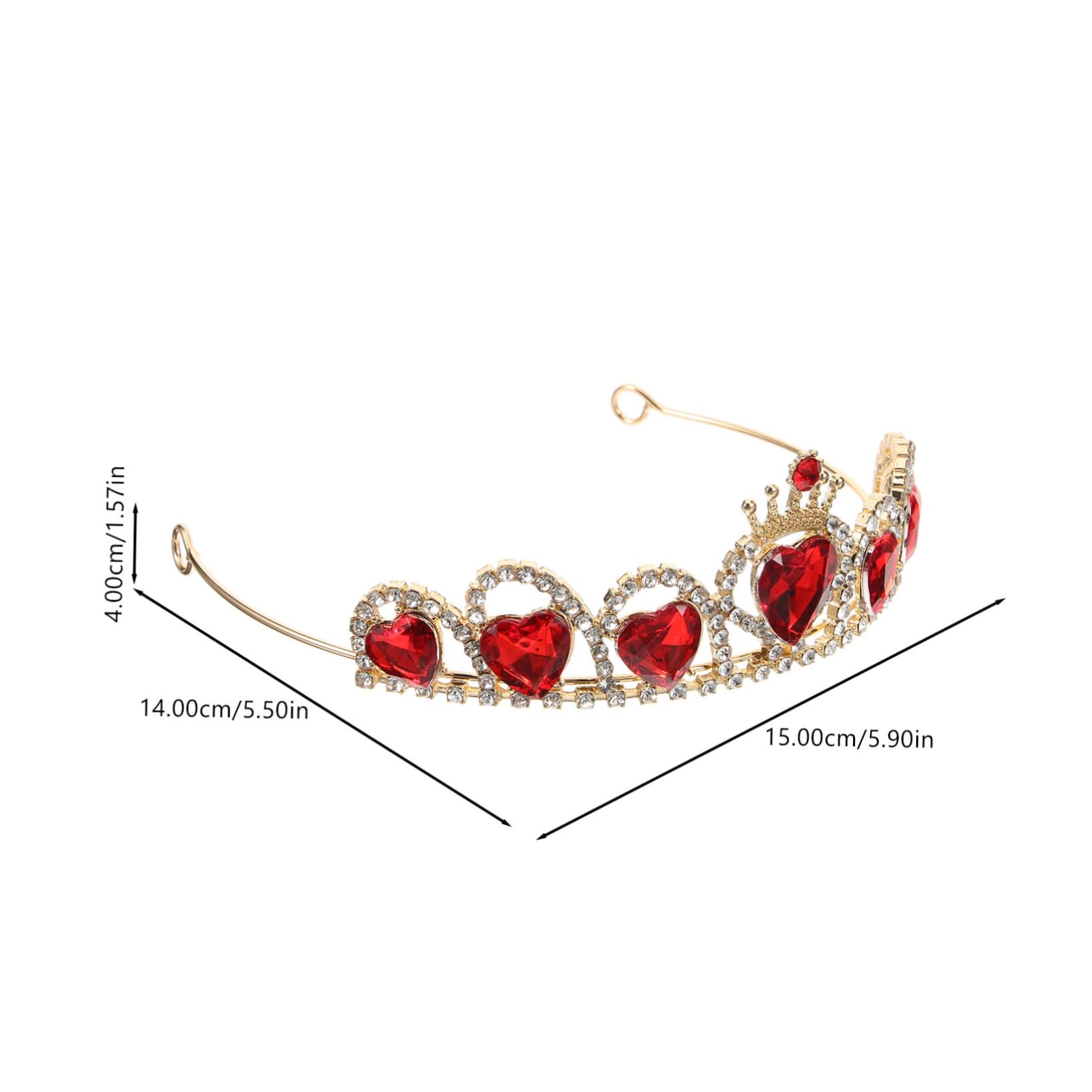 GALPADA Tiara de Boda Elegante en Cobre y Acrílico Rojo, Accesorio Delicado para Banquetes y Fiestas de Disfraces, Diadema Chic para Invitadas y Novias