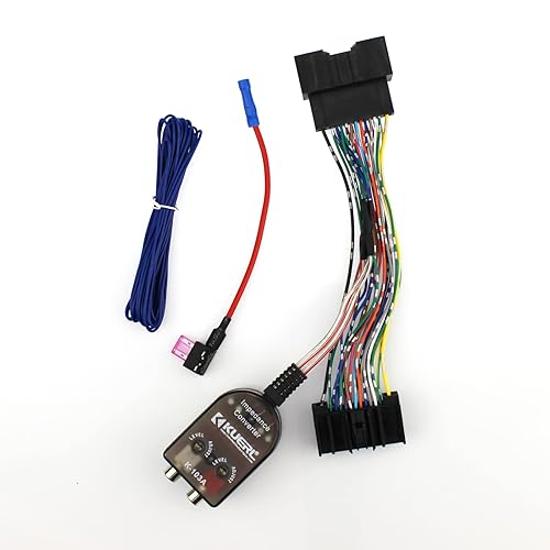 Añade un mazo de cables de amplificador de subwoofer con un convertidor en línea apto para modelos Ford 2011-2018 Factory Radio Select