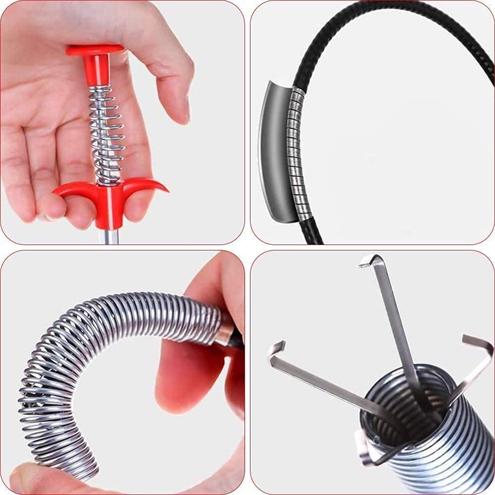 NOBILEA Drain Cleaner Stainless Steel Wire for Kitchen Sink, Bathroom & Floor Drains | Unblocked Kitchen Bath Basin Hairs Remover cleaning Tool | (160 Cm) 3
