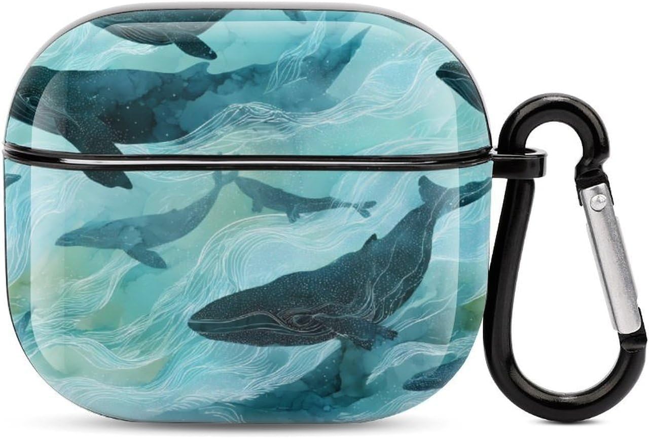 Whales Swim Tie-Dye Cute Earbud Case Shockproof Headphone Cases