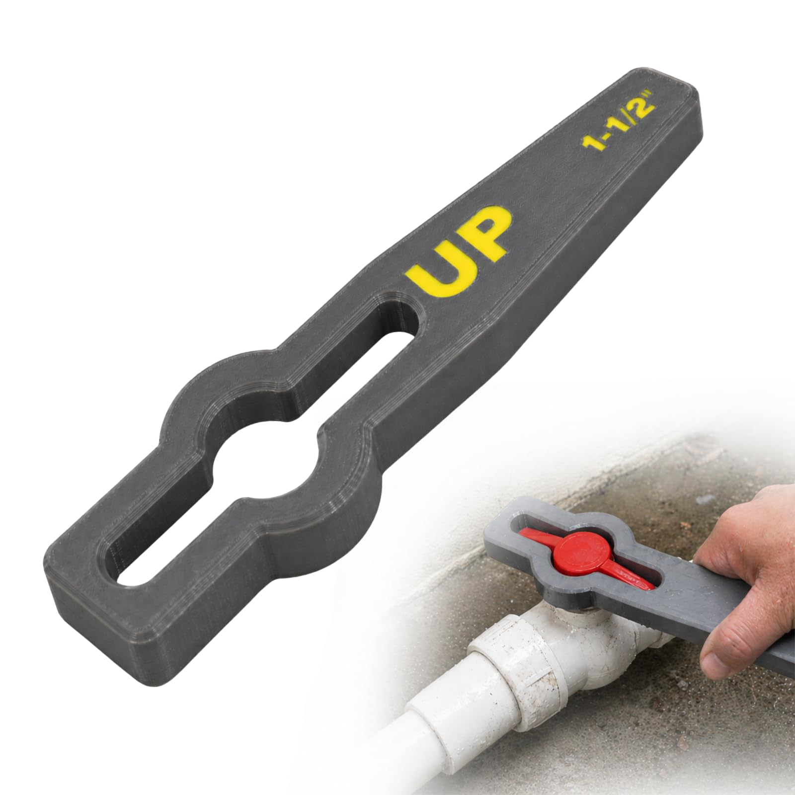 Photo 1 of vovlejk PVC & CPVC Ball Valve Wrench Set – Fits 1/2", 3/4", 1" Valves – Easy-Use Tool for Stiff Pool, Garden, and Home Water Valves (1-1/2 inch)