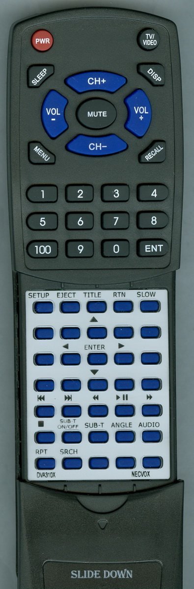 Replacement Remote Control for NECVOX DVA310X, RC1001