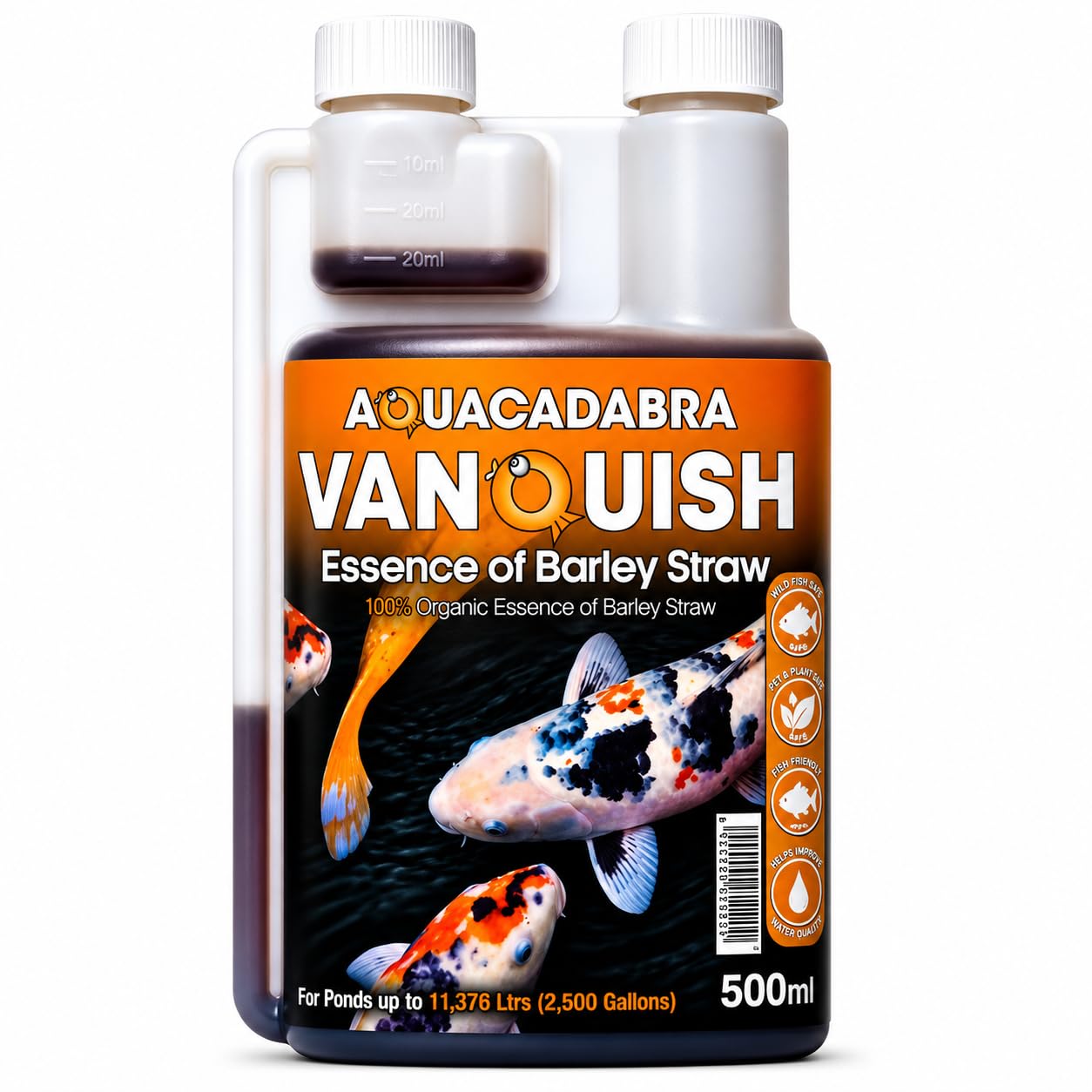 Aquacadabra Essence of Barley Straw Pond Treatment Liquid – Organic Green Water Solution, Natural Algae Control, Chemical-Free, Safe for Fish & Plants, Easy Dose Formula 500ml