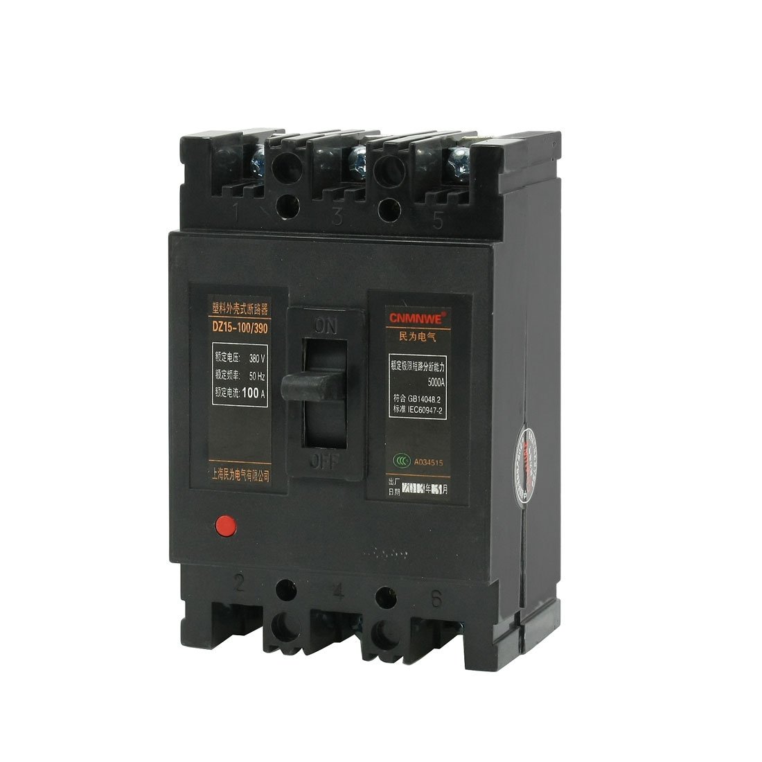 Aexit AC 380V Distribution electrical 100A 3 Poles 3P MCCB Moulded Case Circuit Breaker DZ15-100/390