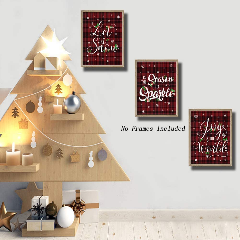 Set 4 Stampe Natale Senza Cornice 4 Stampe Natalizie YQDEJ - Rosa, Merry  Christmas, 20x25 Cm Quadri Merry Christmas, image size:1001x1001