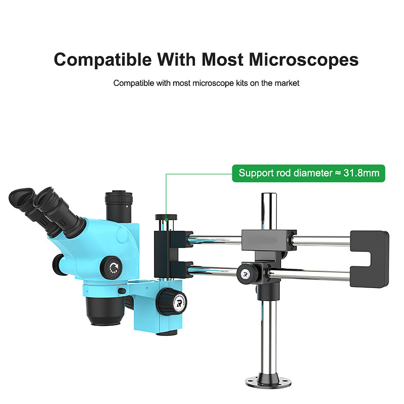 Supporto per microscopio, staffa universale con doppio cuscinetto, supporto regolabile per microscopio per più modelli