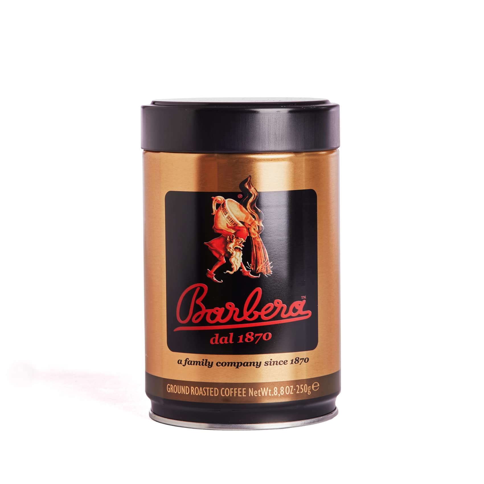 Caffè Barbera – Moka da 3 Tazze – Caffettiera Napoletana + 250gr di Caffè Macinato lattina + Set Tazzine 6pz– Idea Regalo