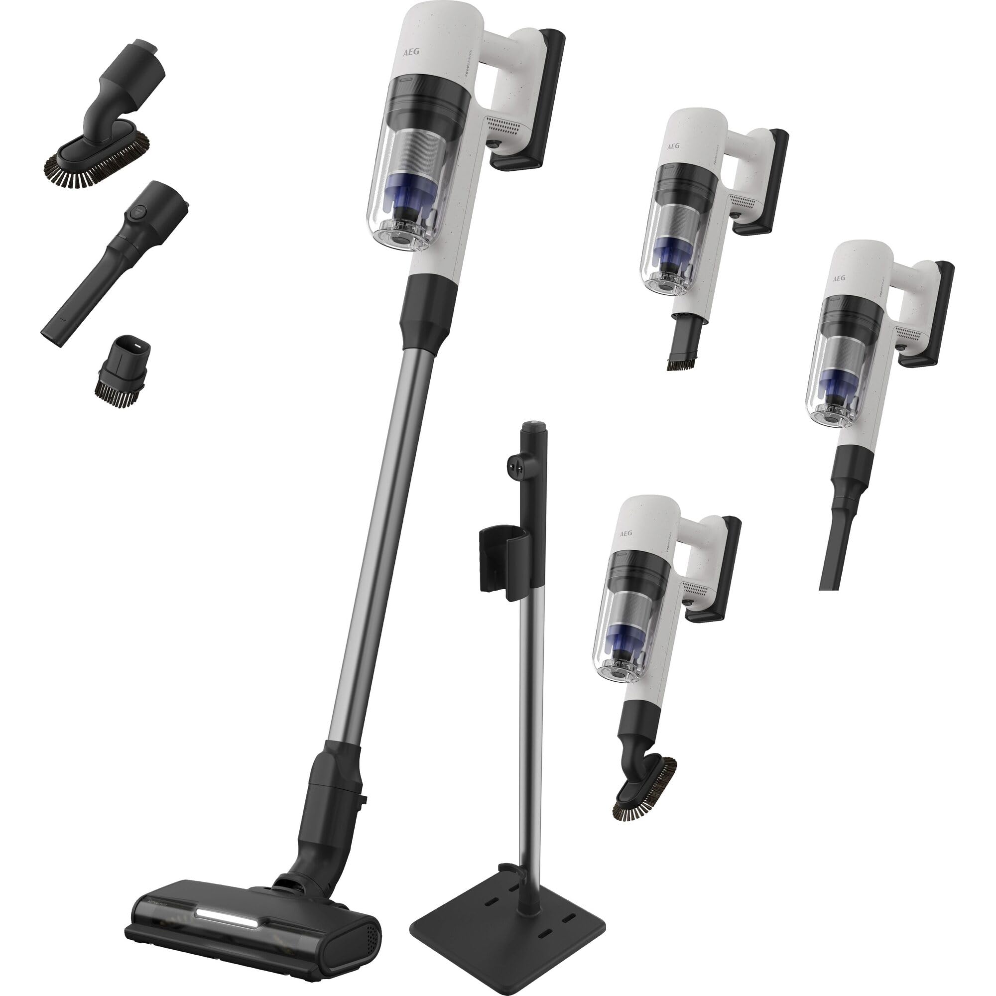 AEG Aspirador Escoba Sin Cable 7000 AP72UB21AM, 2 en 1 Escoba y Mano, hasta 50 min autonomía, Cepillo AllFloor Car LED, Filtración HEPA 6 etapas, Depósito 0,3 L