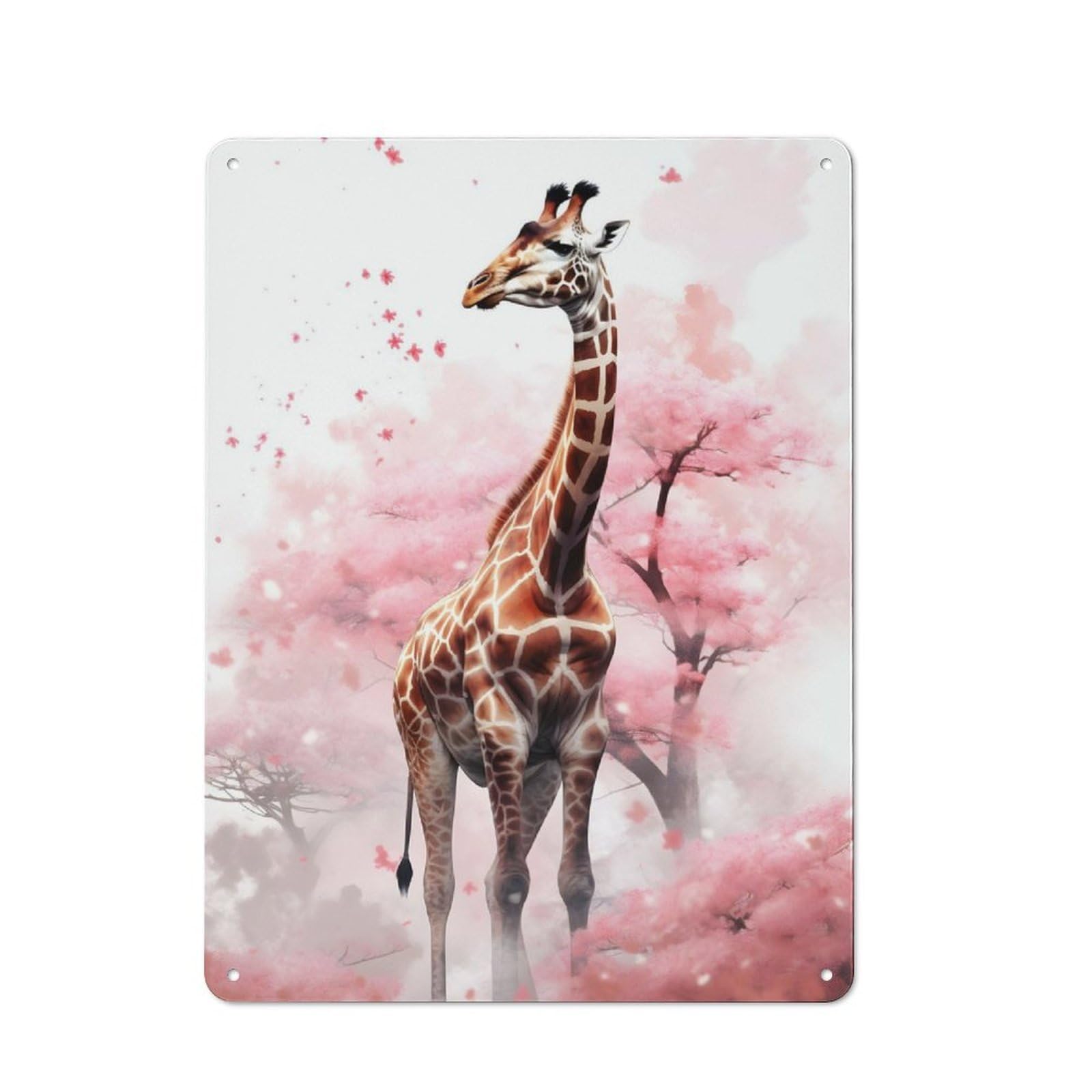 Junmoney Giraffe Retro Metal Gift Sign 40X30cm, Home Wall Decor For Flat, Dorm Room, Lounge Or Cafe