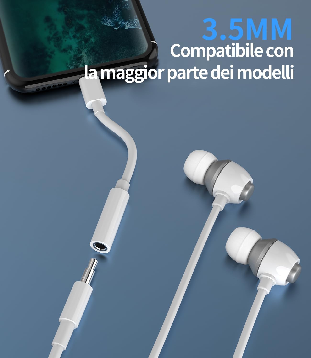 Adattatore Cuffie Apple Cavo Aux Auricolari Lightning Jack 3,5mm Sdoppiatore per iPhone 14 13 12 11 Pro Max Mini 7 8 Plus X SE XS XR iPad Air