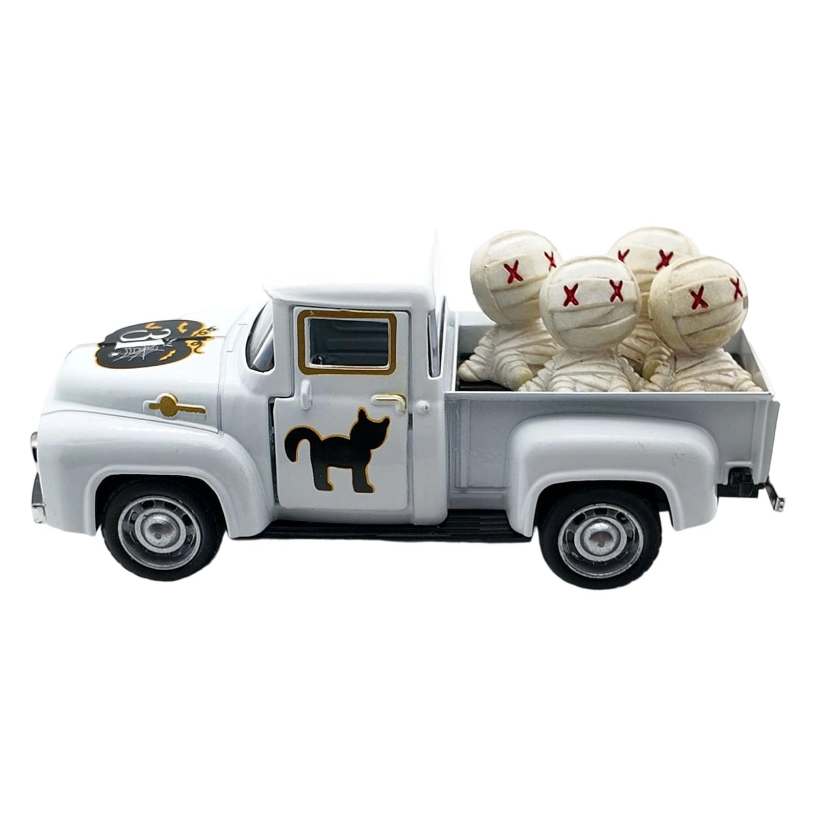 Nucelit Antique Miniature Haunted Ghostly Truck Ornament Metal Shelf Decors Farmhouses Kitchen Accent for Halloween Enthusiasts Ghostly Metal Truck