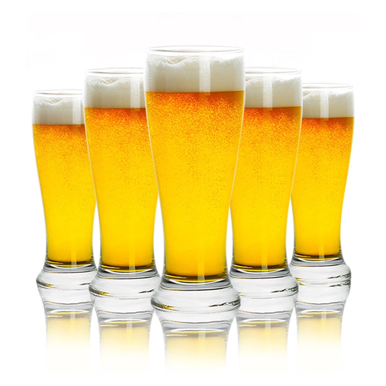 Jarras y jarras de cerveza Conjunto de gafas de cerveza de 5 cazas de cerveza de vidrio de gran capacidad 430ml estilo moderno de cristal de estilo de moda fácil de limpiar Vidrio Jarras De Cerveza Va