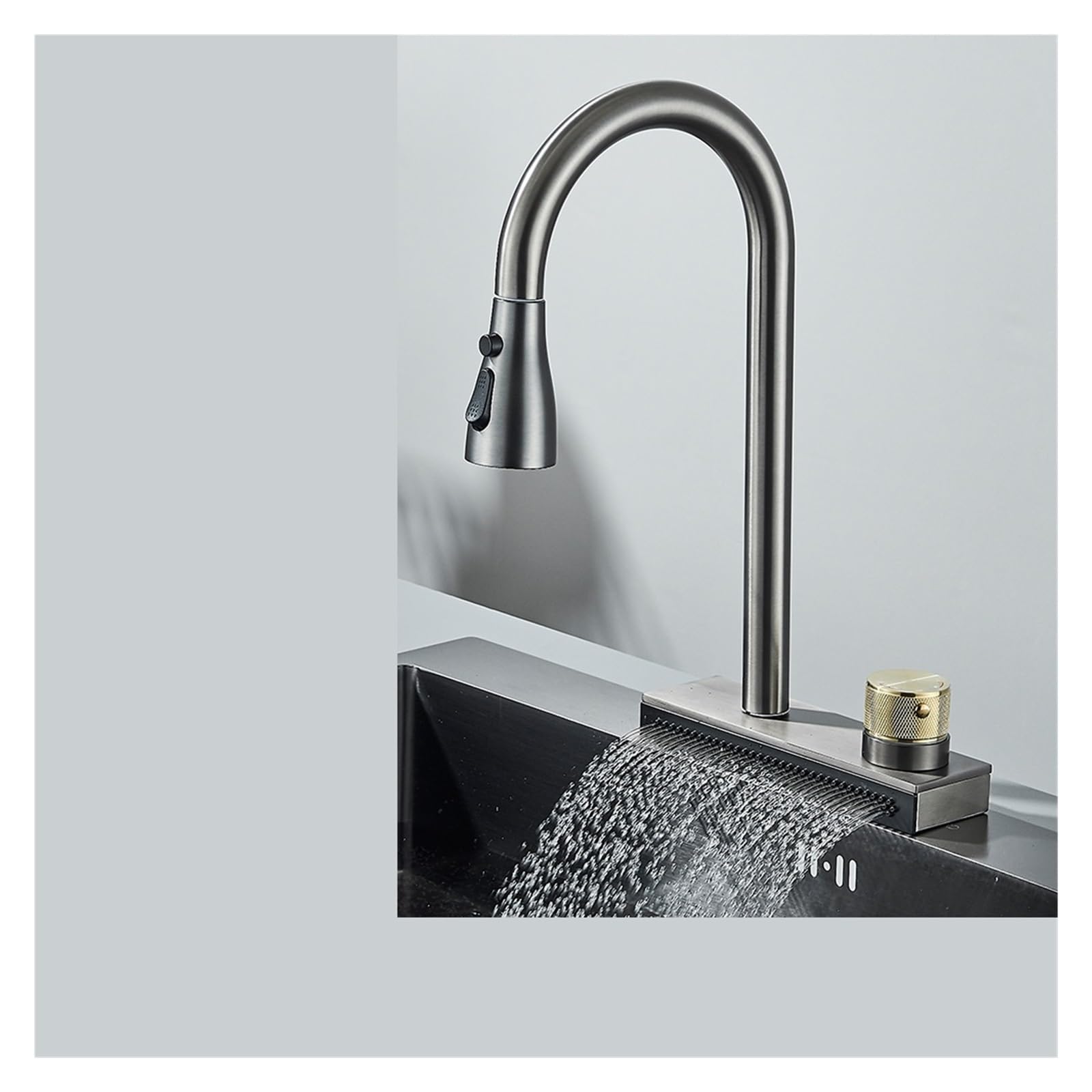 Mitigeur de cuisine 3 voies flexible Model A Grey pour évier