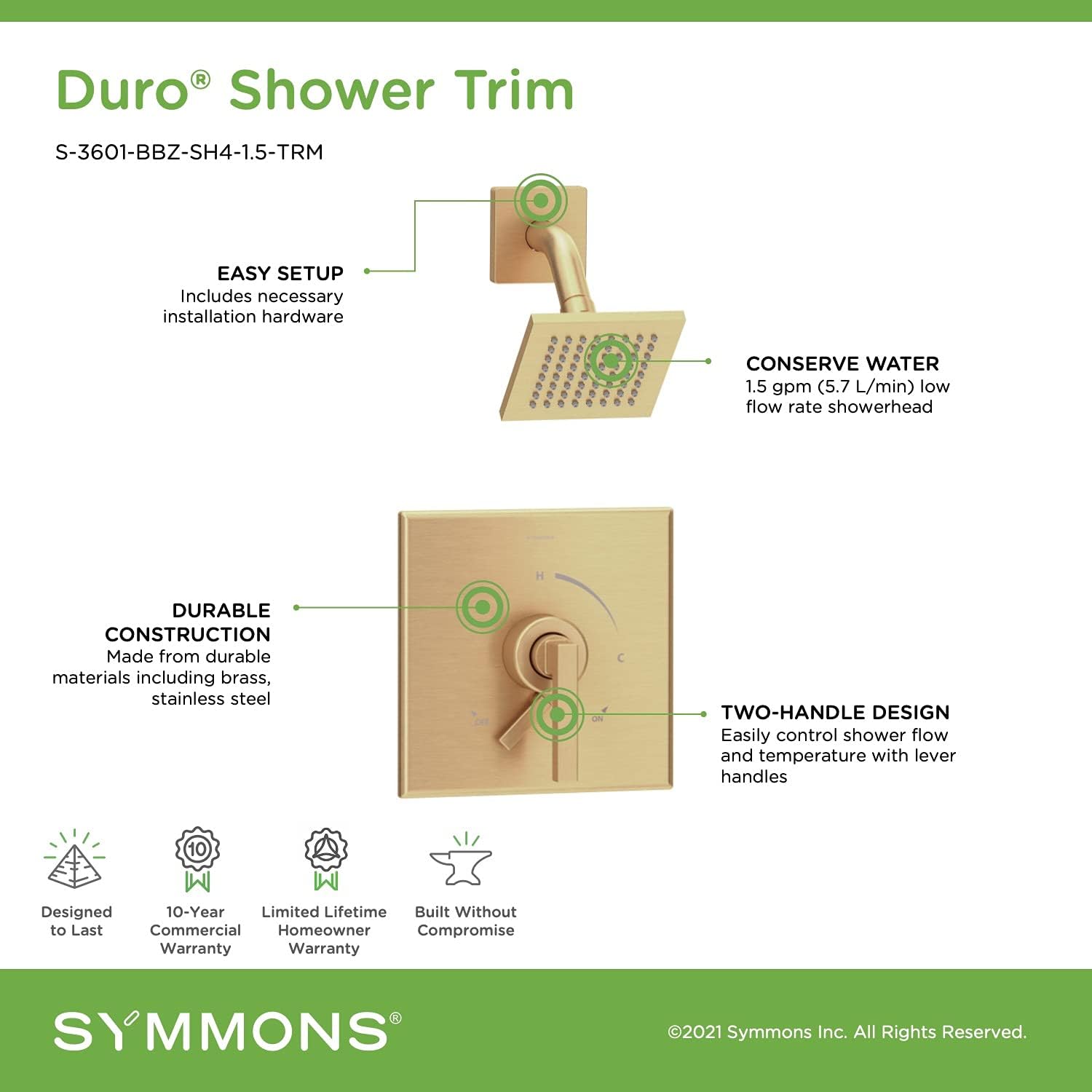 Get Discount Offer Symmons S-3601-BBZ-SH4-1.5-TRM Duro Single Handle 1-Spray Shower Trim with Secondary Volume Control in Brushed Bronze - 1.5 GPM (Valve Not Included) Best Deal Symmons S-3601-BBZ-SH4-1.5-TRM Duro Single Handle 1-Spray Shower Trim with Secondary Volume Control in Brushed Bronze - 1.5 GPM (Valve Not Included)