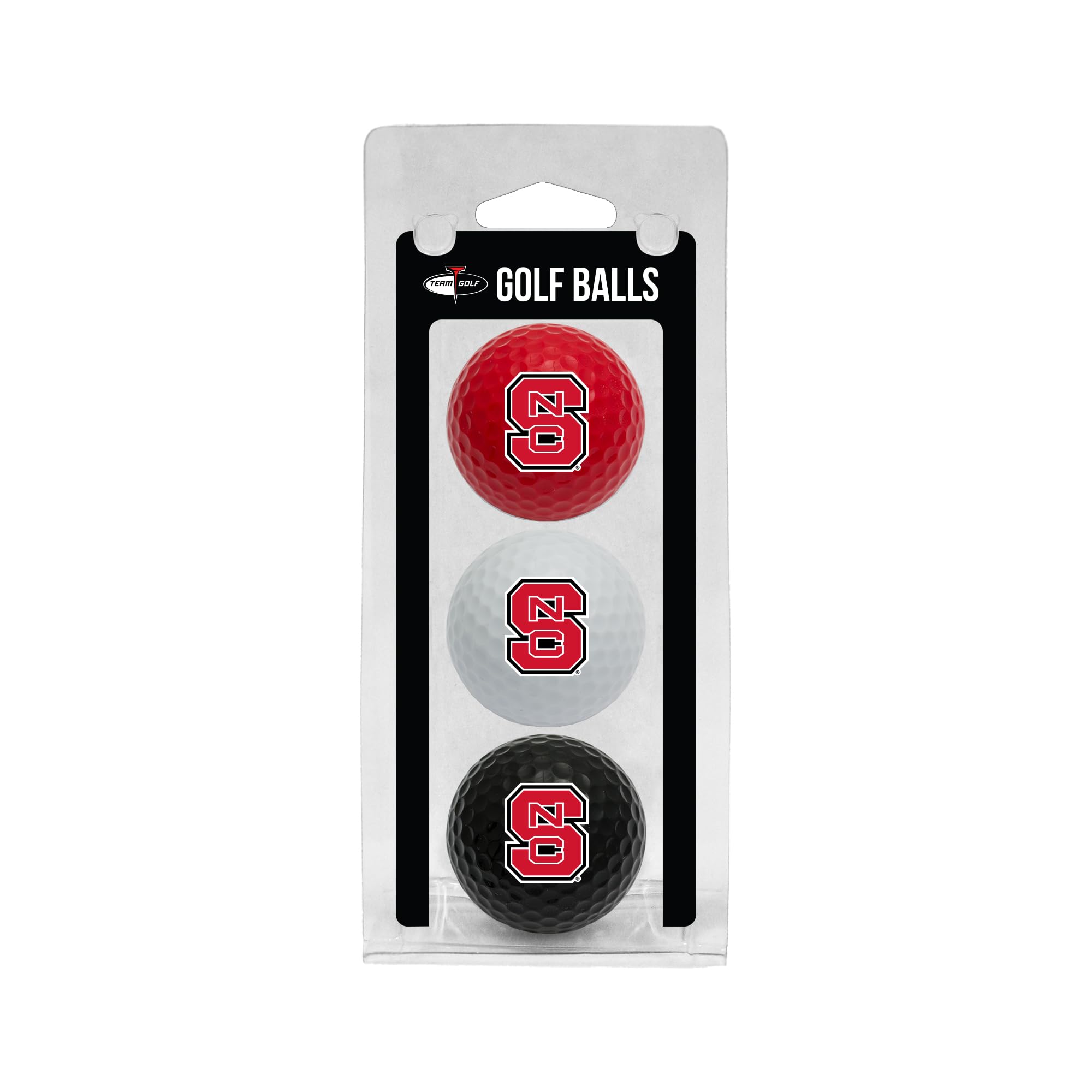 Team Golf NCAA NC State Wolfpack 3 Golf Ball Pack Regulation Size Golf Balls, 3 Pack, Full Color Durable Team Imprint