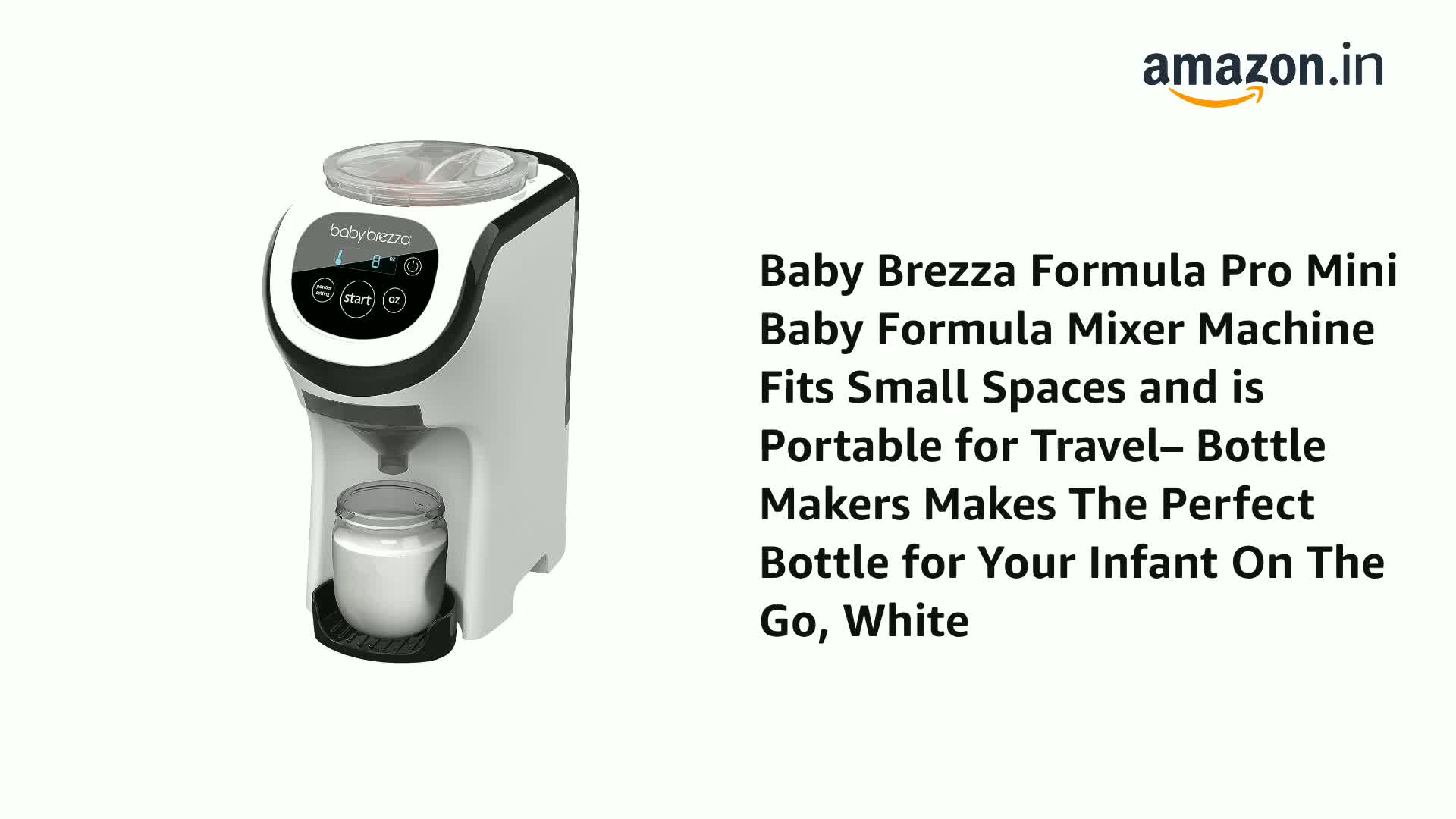 Baby Brezza Formula Pro Mini Baby Formula Mixer Machine Fits Small
