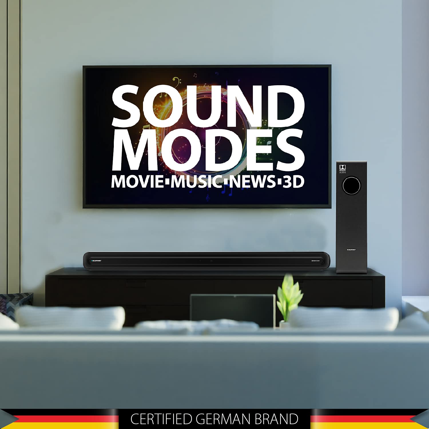 Blaupunkt Germany's SBW08 220W Dolby Soundbar with 8 Inch Subwoofer, 2.