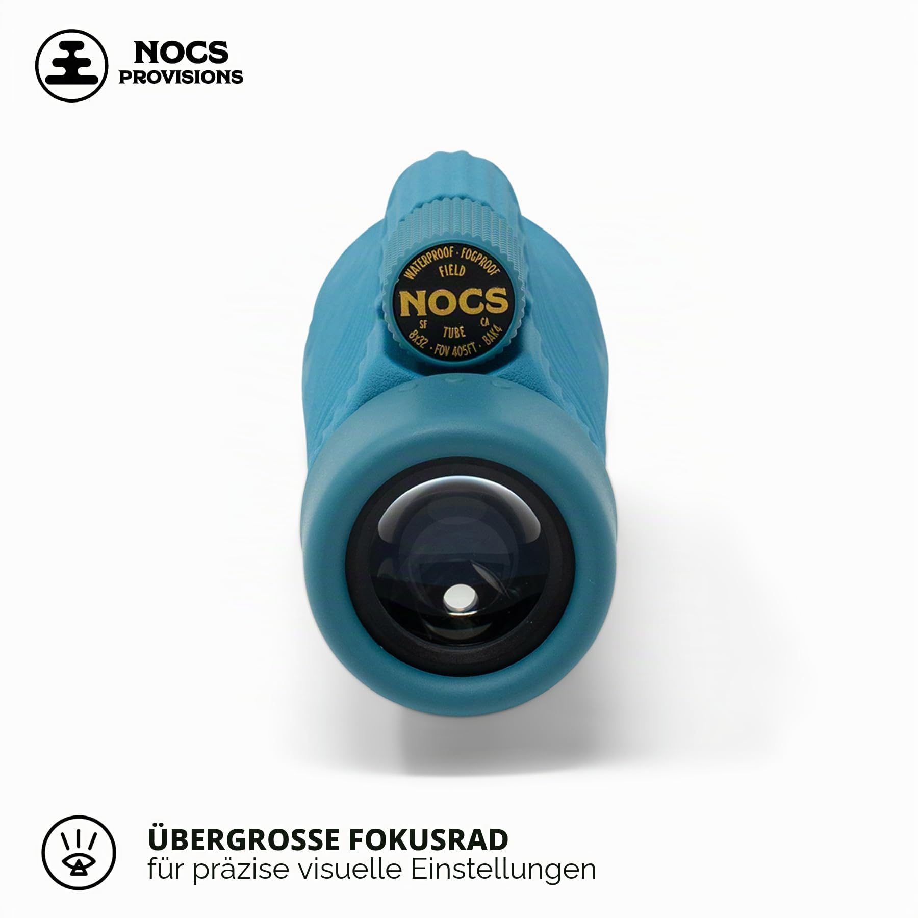 Nocs Provisions Field Tube 10x32 Wasserdichtes Monokular, 10X Vergrößerung Teleskop, Bak4 Prisma, Breites Sichtfeld für Vogelbeobachtung, Rucksackreisen & Wildtierbeobachtung - Korsisches Blau