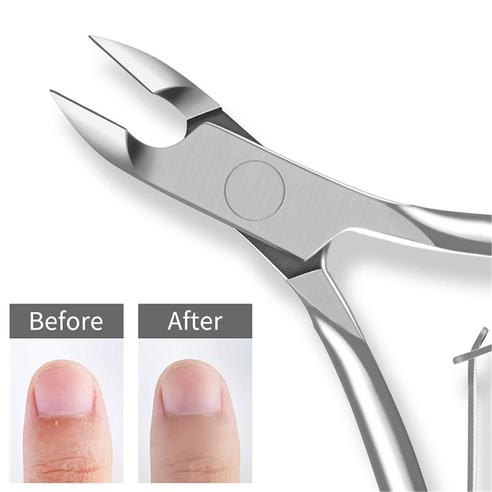 Corta cuticulas Pinza for cutículas de uñas de los pies, cortaúñas de acero inoxidable, tijeras, alicates, herramientas de manicura para Manicura(Silver-1pcs-1)