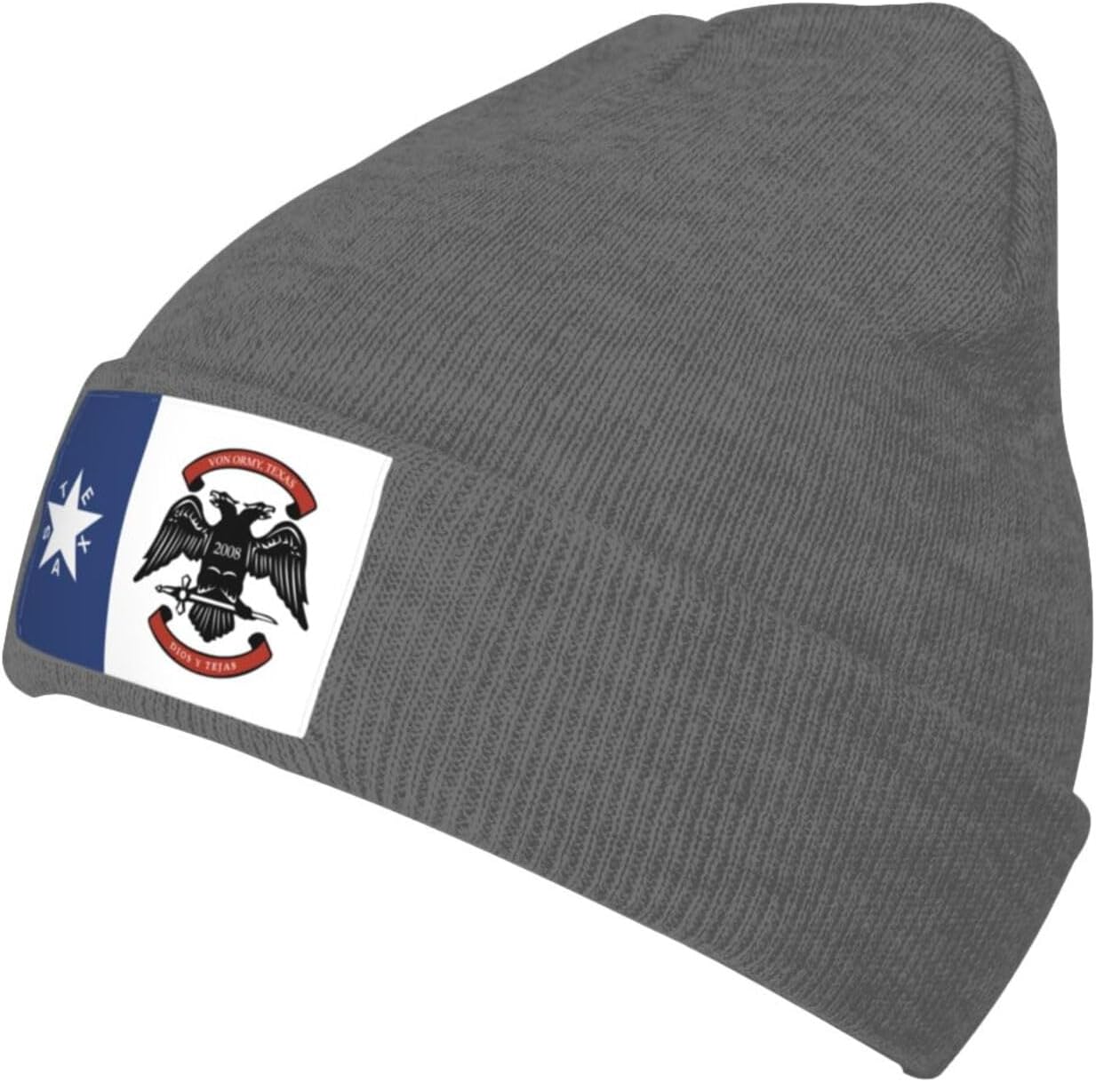 LIICHEES Flag of Von Ormy, Texas Beanie Hat for Men Women Warm Cozy Knit Skull Cap Acrylic Winter Hats