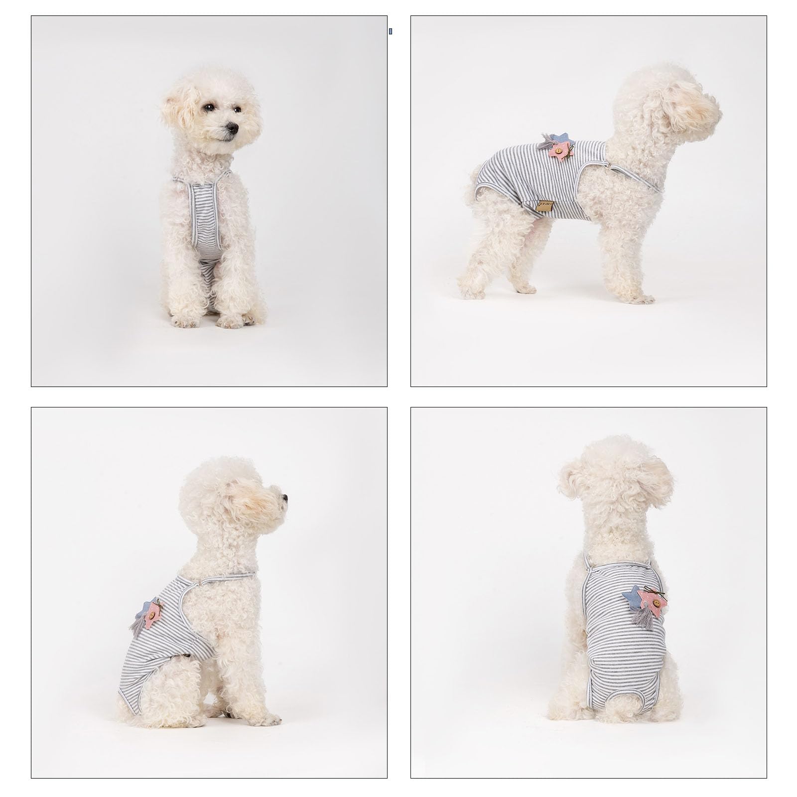 Dog Period Pants Reusable Washable Sanitary Nappies for Female Dogs with Adjustable Suspender Anti-Mating Safety Shorts Dog Diapers for Puppies, Female Dogs (Gray M) - Image 4