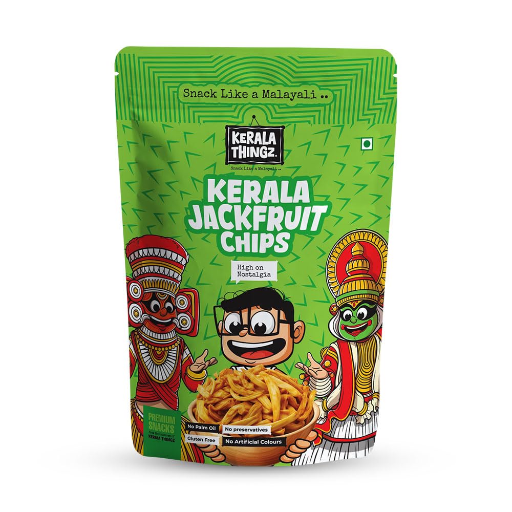 Kerala Thingz Premium Kerala Jackfruit Chips 150g | Authentic Jackfruit Chips Kerala made from selected jackfruit. No palm oil or preservatives for a naturally tasty snack.
