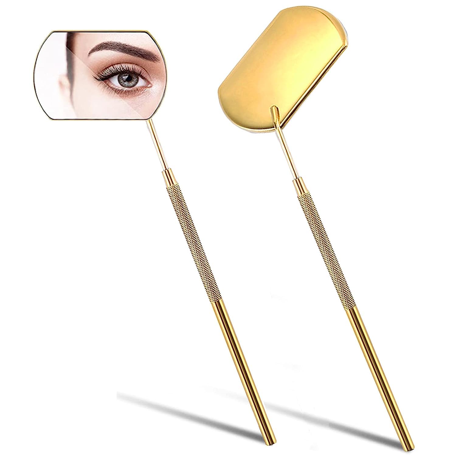 INOG Eyelash Mirror Stainless Steel Eyelash Makeup Mirror, Eyelash Extensions Accessories for Lash Extension Supplies (Gold)-picture-55