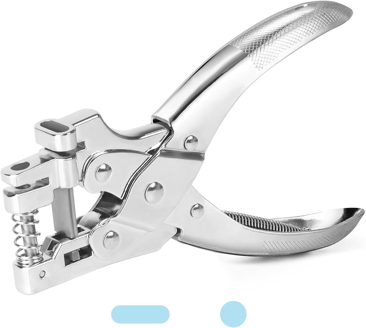 Perforadora 2 en 1 con ranura para tarjetas de identificación, perforadora manual de metal resistente para material de PVC, tarjetas de visita, papel y cartulina (agujero redondo de 5 mm y orificio de ranura de 13 mm x 3 mm, plateado)