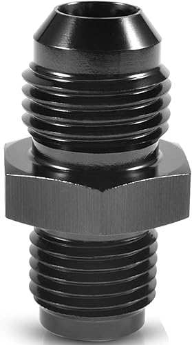 PFCKE Adaptador de rosca invertida macho 6AN 12 x 20 conector negro recto de aluminio.