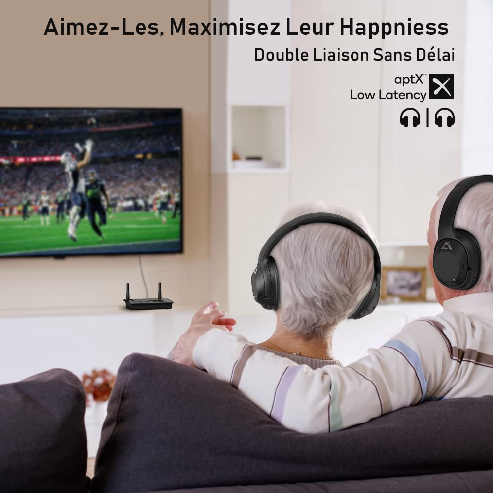 1Mii B03Pro Transmetteur Récepteur Bluetooth avec DAC Audiophile,aptX HD,Adaptateur Audio Bluetooth 5.3 Longue Portée pour Stéréo Domestique, TV, Dual Link, Entrées/Sorties RCA Optiques 3,5 mm