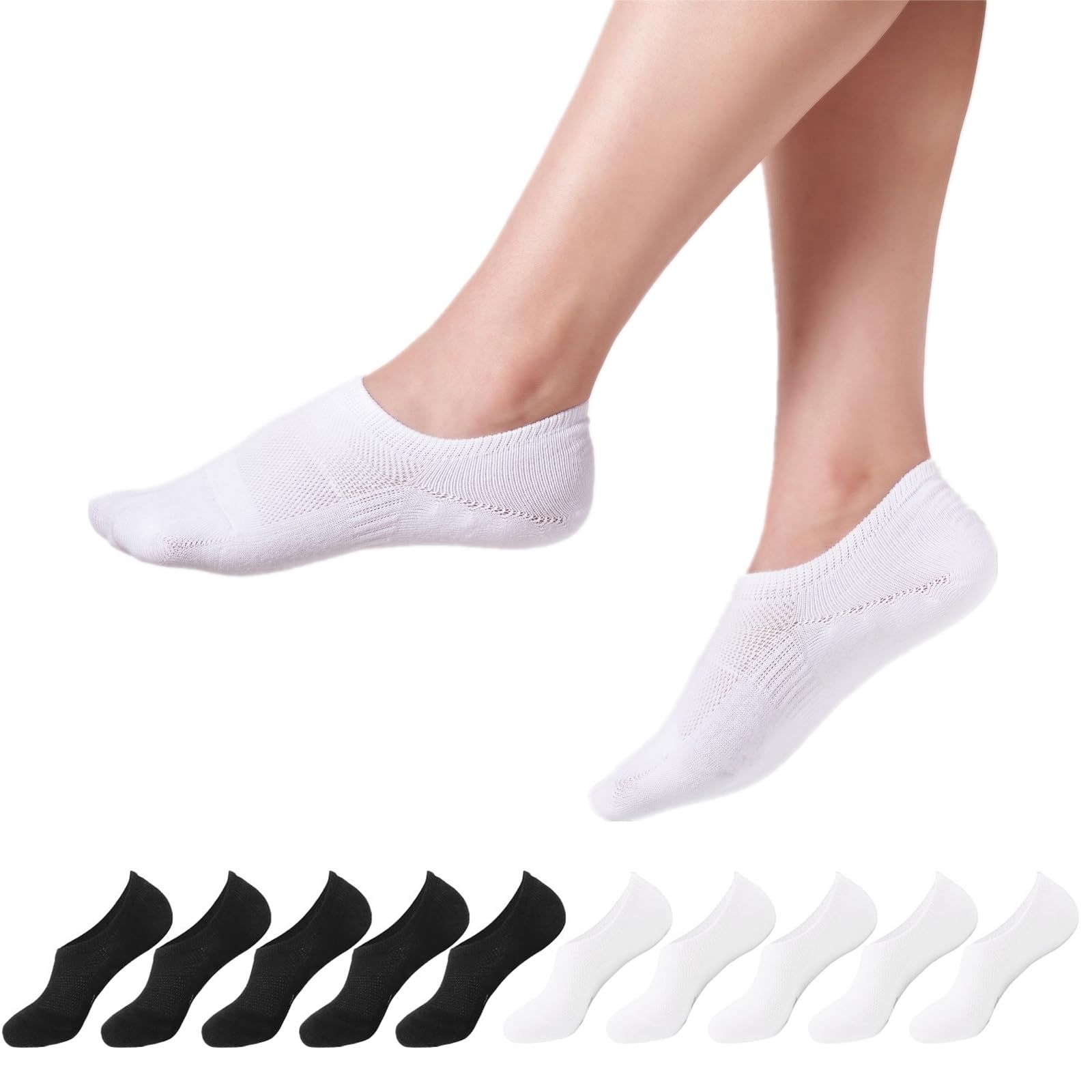 YOUCHAN Sneaker Calcetines Mujer Hombre 10 Pares Corto Algodón Invisible Footies Unisex