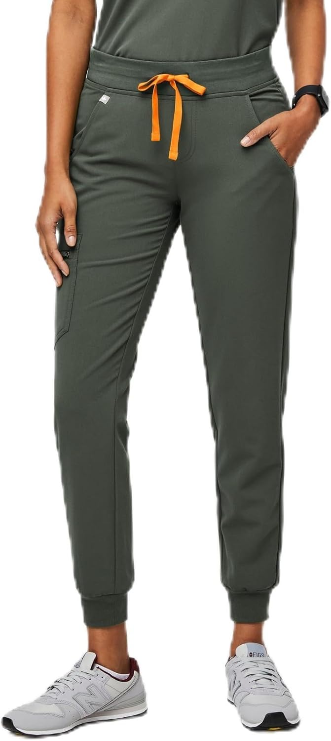 FIGS Zamora Jogger Scrub Pants for Women — Slim Fit, 6 Pockets, Yoga Waistband, Ribbed Ankle Cuffs, Anti-Wrinkle