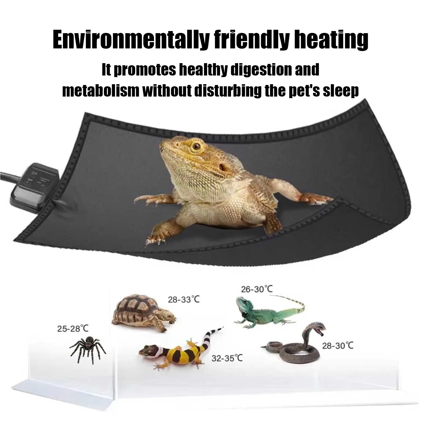 Wärmestuft Reptil Pflanze Garten Pflanze Heizung Unterlage Propagator, Für Schildkröten, Eidechse, Frosch Und Andere Reptilien 20 * 45cm(25W)