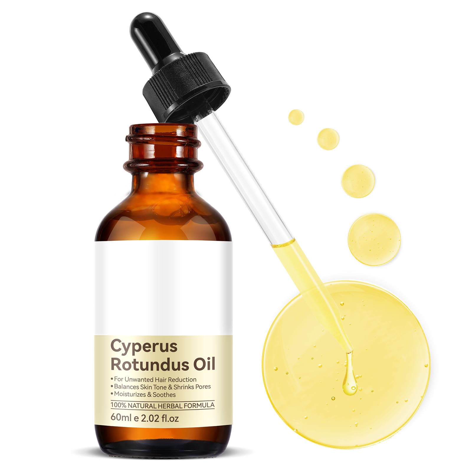 Vawcrn Cyperus Rotundus Oil, Natural Cyprus Rotundus for Hair Removal, Reducing Body Hair Growth, Cyperus Oil Moisturizes & Soothes Skin, Suitable for