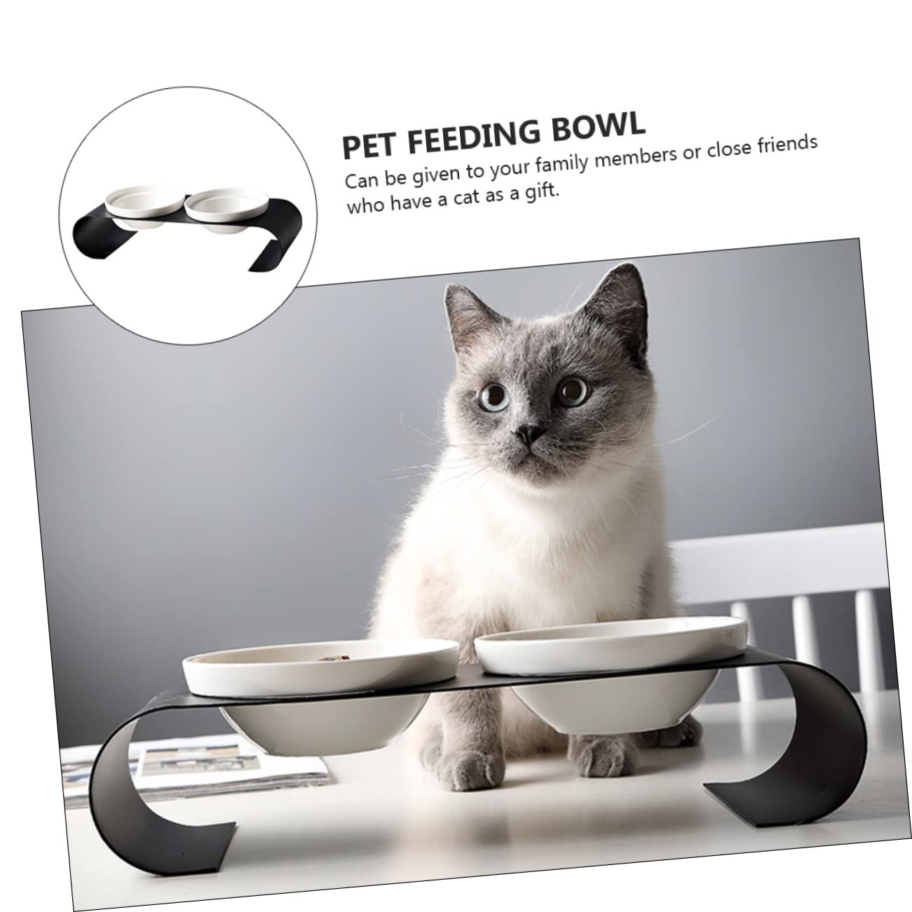 Comedero para Mascotas De Comedero Doble Rejilla De Hierro para Gatos para para Gatos y Bebedero para Mascotas Casa