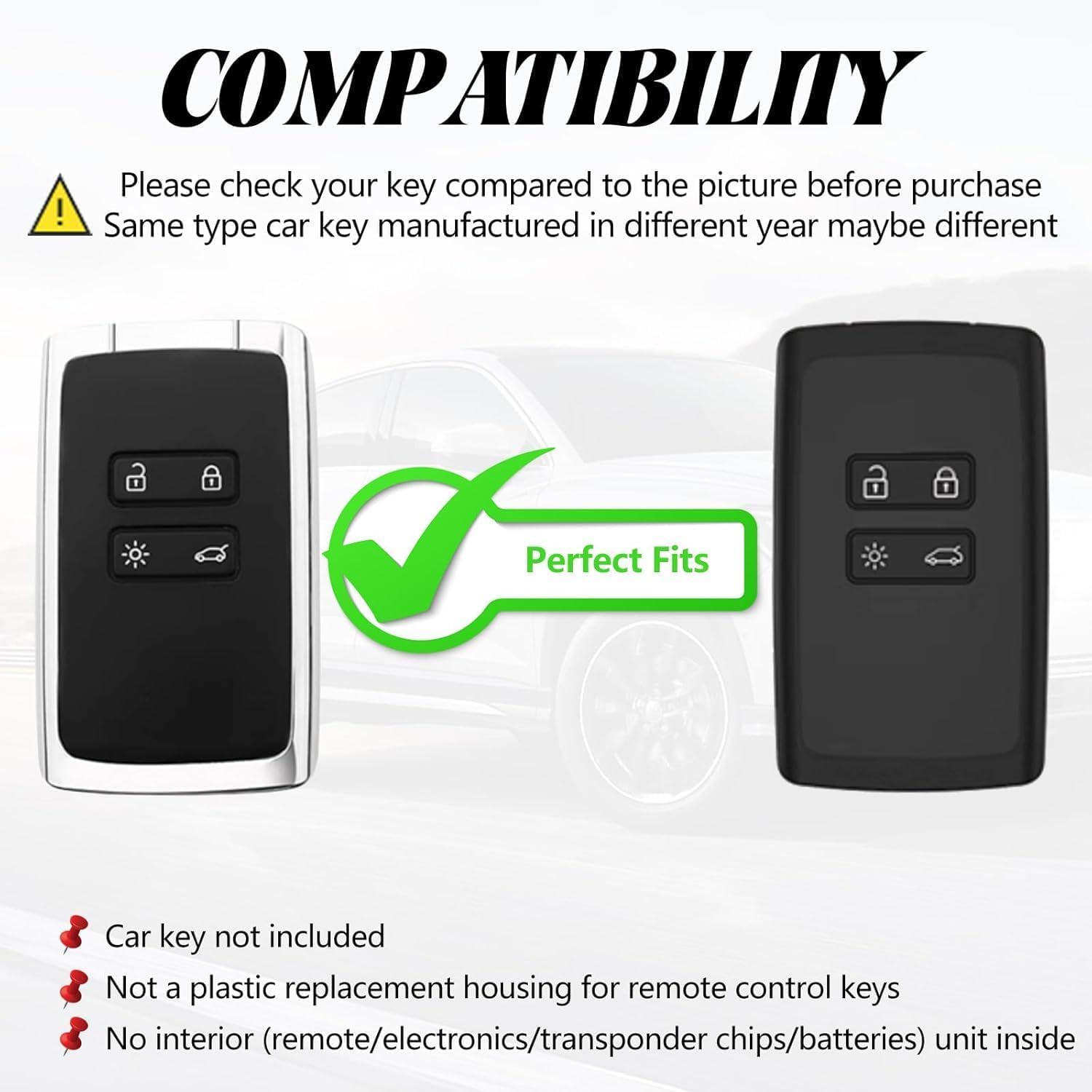 Custodia Chiave TPU Texture Pelle per Renault Scenic 4 Megane 4 Clio 5 Espace 5 Kadjar Captur Arkana Austral Zoe Dacia Duster Sandero Stepway